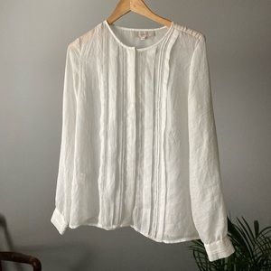 White Sheer Loft Blouse M